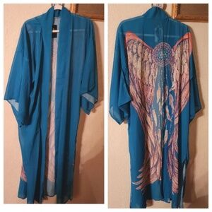 Angel Wing  Kimono - Blue/Teal
